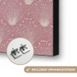 Trendy - Patroon - Roze Textielframe zwart klein 947 -USP_ophangsysteemNL