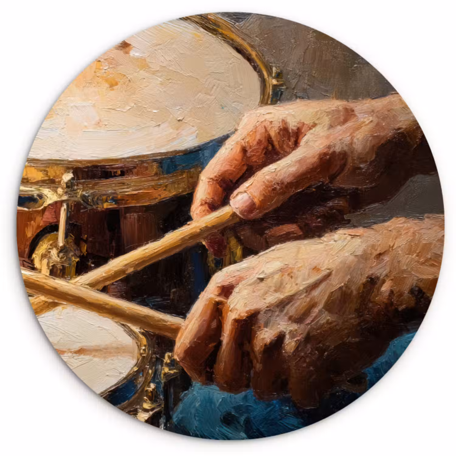 Muurcirkel - Drumstokken - Olieverf - Man