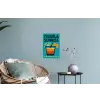 Illustratie - Tequila - Glas - Blauw Muursticker klein -plant