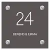 Grijs - Klassiek Naambord Vierkant klein -3d