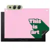 Groen - Teskt - This is art - Roze Inductie beschemer met haakjes klein -3d