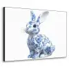 Delftsblauw - Haasje - Wit Textielframe zwart klein -3d