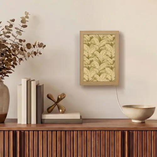 Palmbladeren - Klassiek - Groen Light Box met kabel (Tafellamp) klein 925 -sfeer2