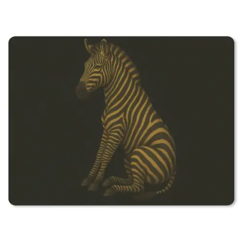 Zebra - Strepen - Goud muismat rubber klein -3d