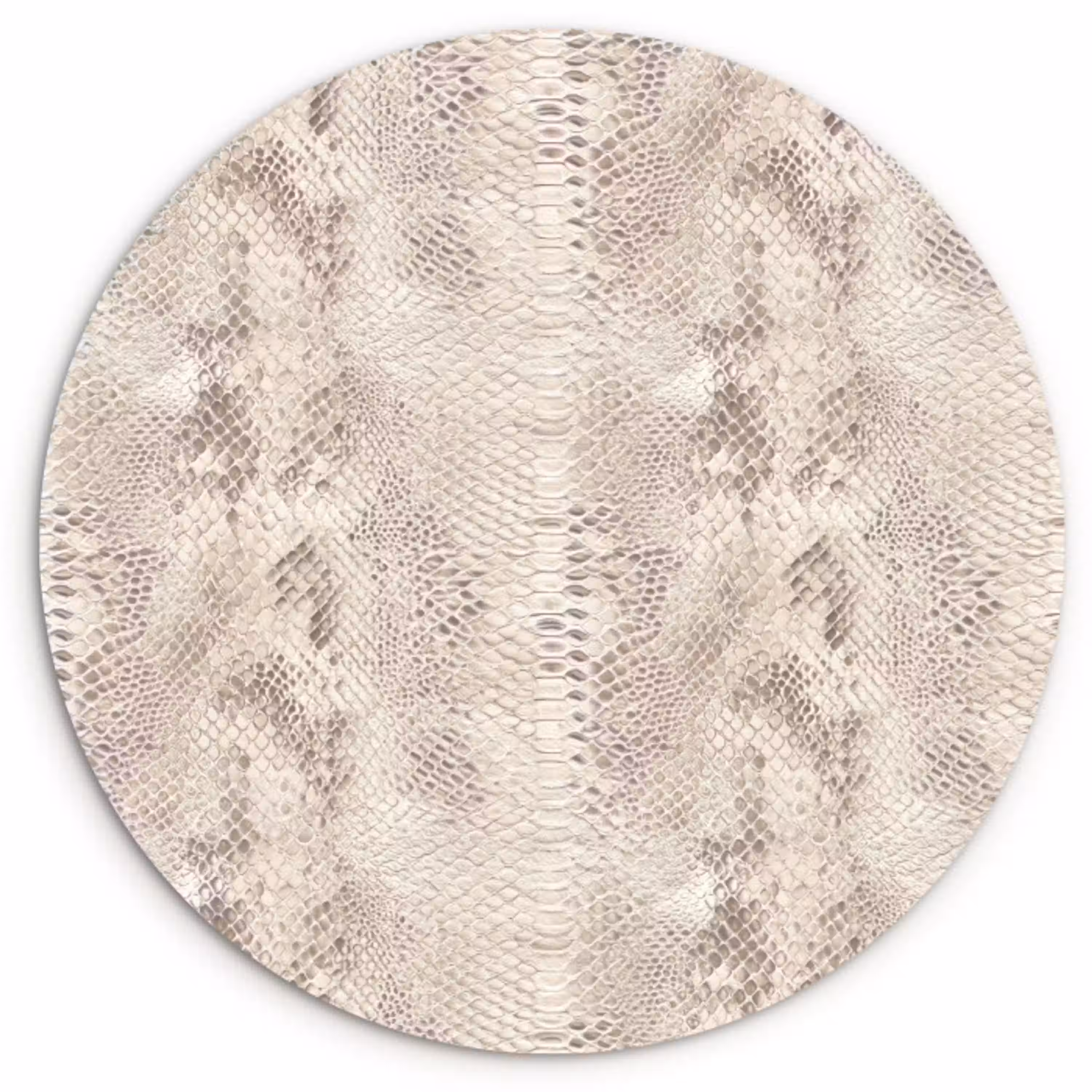 Slang - Patroon - Beige Wandcirkel kunststof plaat 5mm dik klein 188 -3d