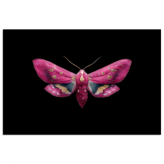 Vlinder - Roze - Nachtvlinder poster papier klein -3d