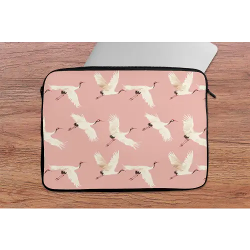 Modern - Kraanvogels - Roze laptophoes neopreen klein 279 -tafel