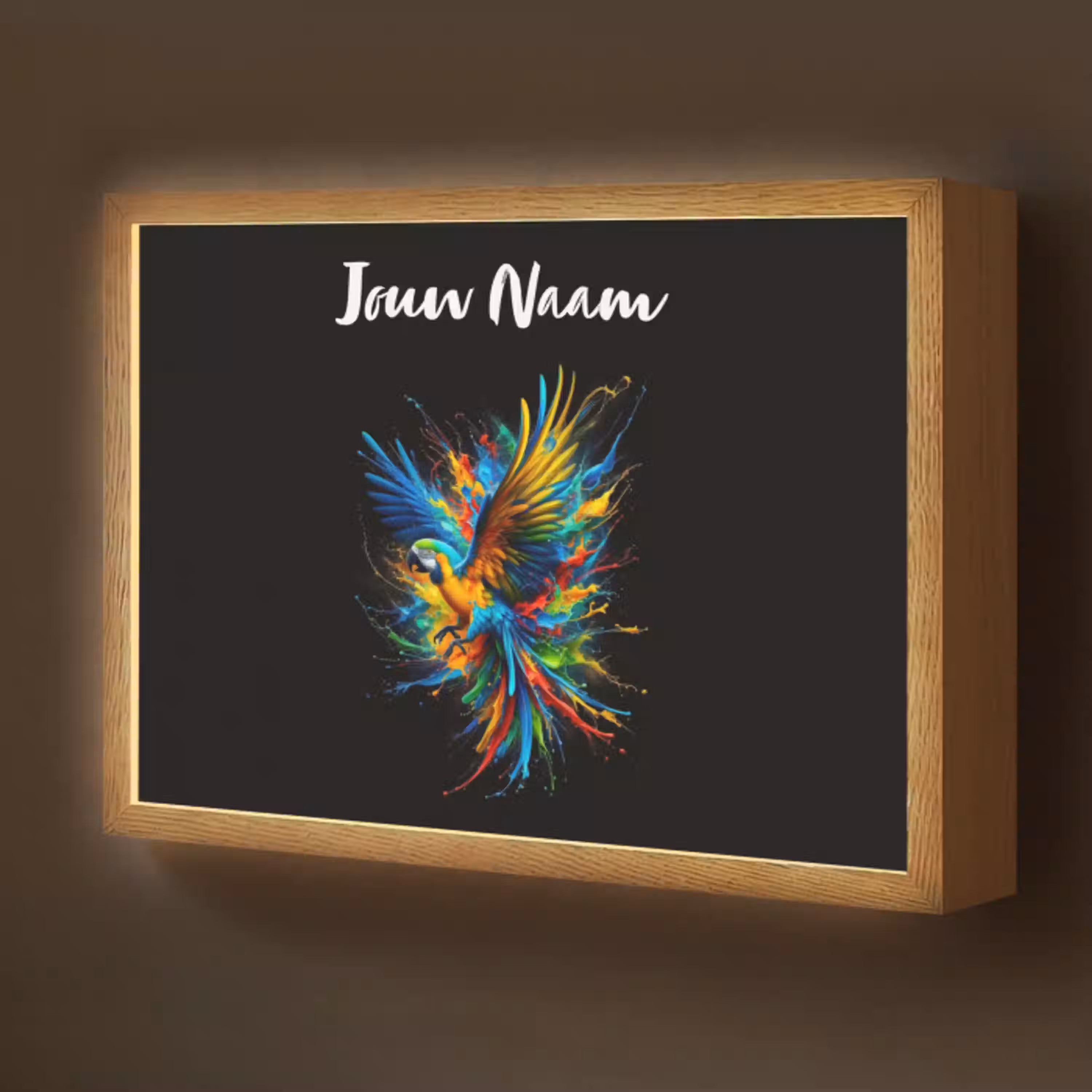 Papegaai - Vogel - Dier - Kleurrijk - Verf Light Box met batterij (Wandlamp kind) middel -z3d_website