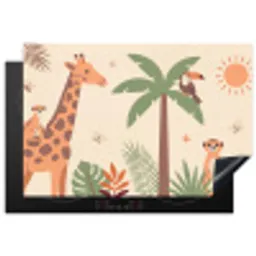 Dieren - Tropisch - Safari - Kleurrijk Inductie beschermer vinyl 3mm klein -3d