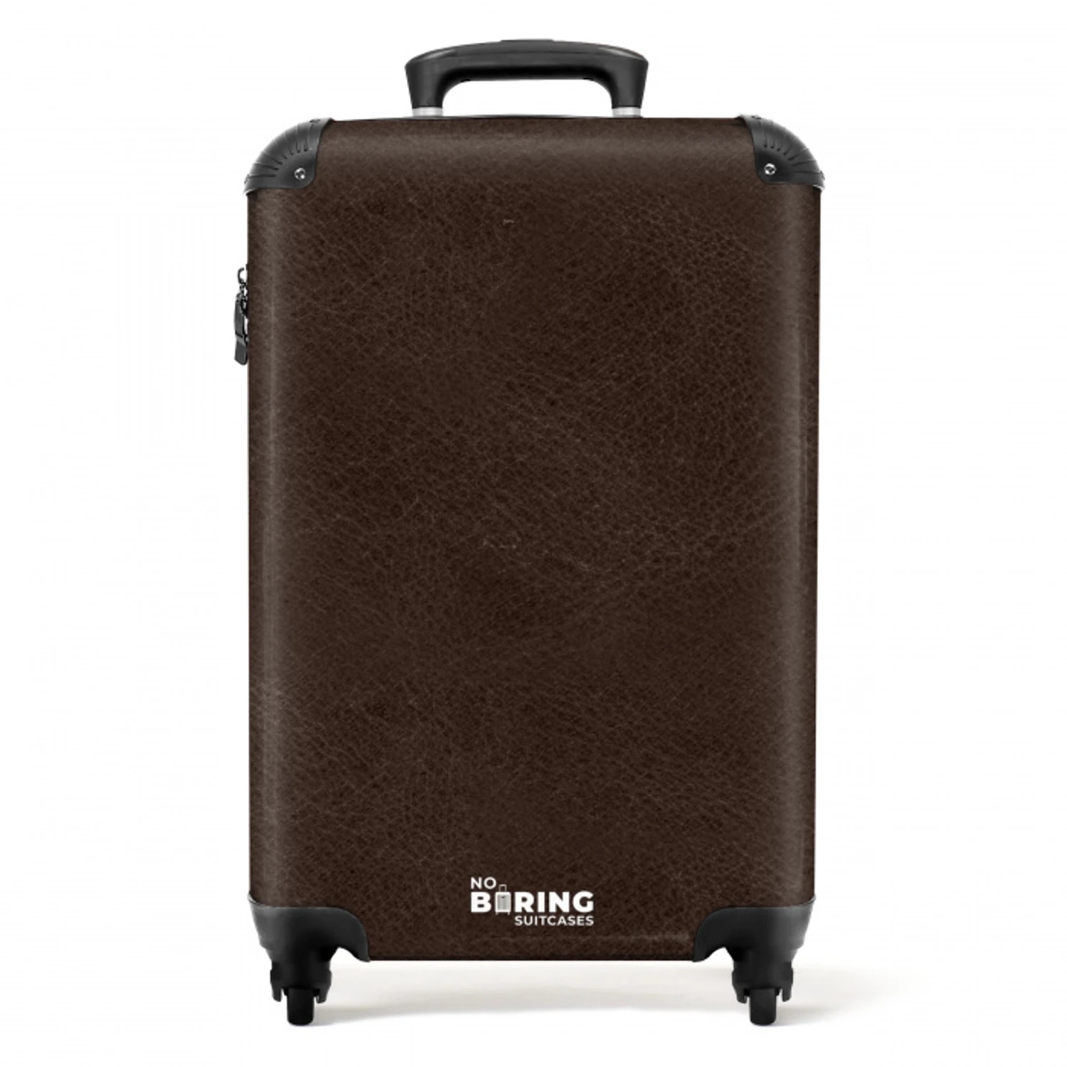 Lederen look chocolade bruin NBS - Handbagage koffer - Volwassenen Unisex middel -productfoto_recht