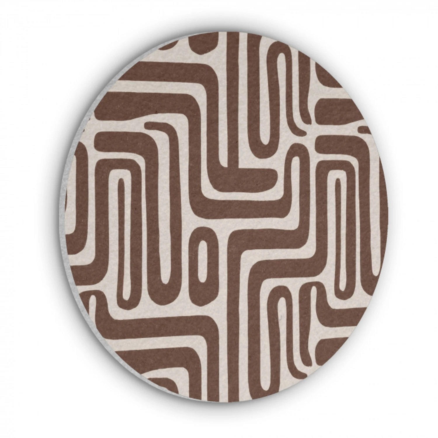 Abstract - Patroon - Bruin Akoestische PET Vilt - Rond klein 838 -3d