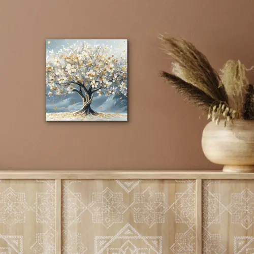 Boom - Winter - Levensboom - Modern - Goud aluminium wit klein -sfeer4