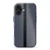 Blauw - Zwart - Streep - Minimalistisch Toughcase MagSafe Apple iPhone 17 klein -3d