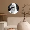 Zonnebril - Vrouw - Zwart - Wit Wandcirkel behangsticker klein -sfeer1