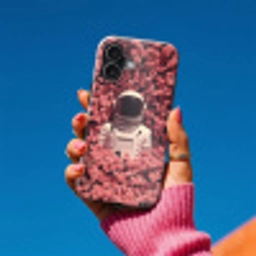 Bloemen - Roze - Astronaut Toughcase MagSafe Apple iPhone 17 klein -Sfeer1V