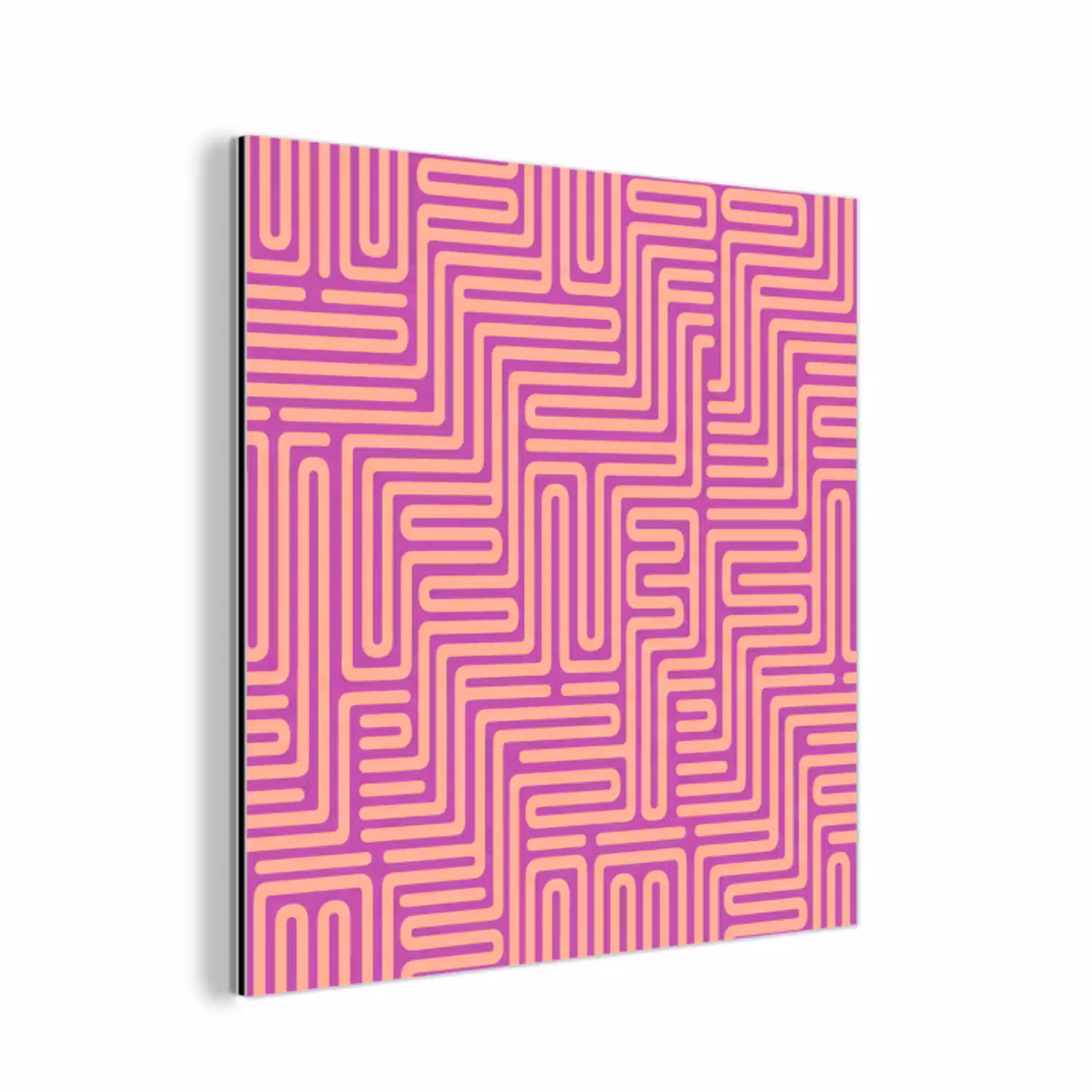 Patroon - Lijnen - Abstract - Modern - Paars aluminium wit klein -3d