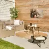Kerst - Kerstballen - Beige - Goud Tuinposter op houten frame 2 cm dik klein -sfeer2