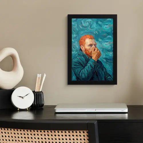 Portret - Klassiek - Blauw fotolijst zwart zonder passe partout klein -sfeer1