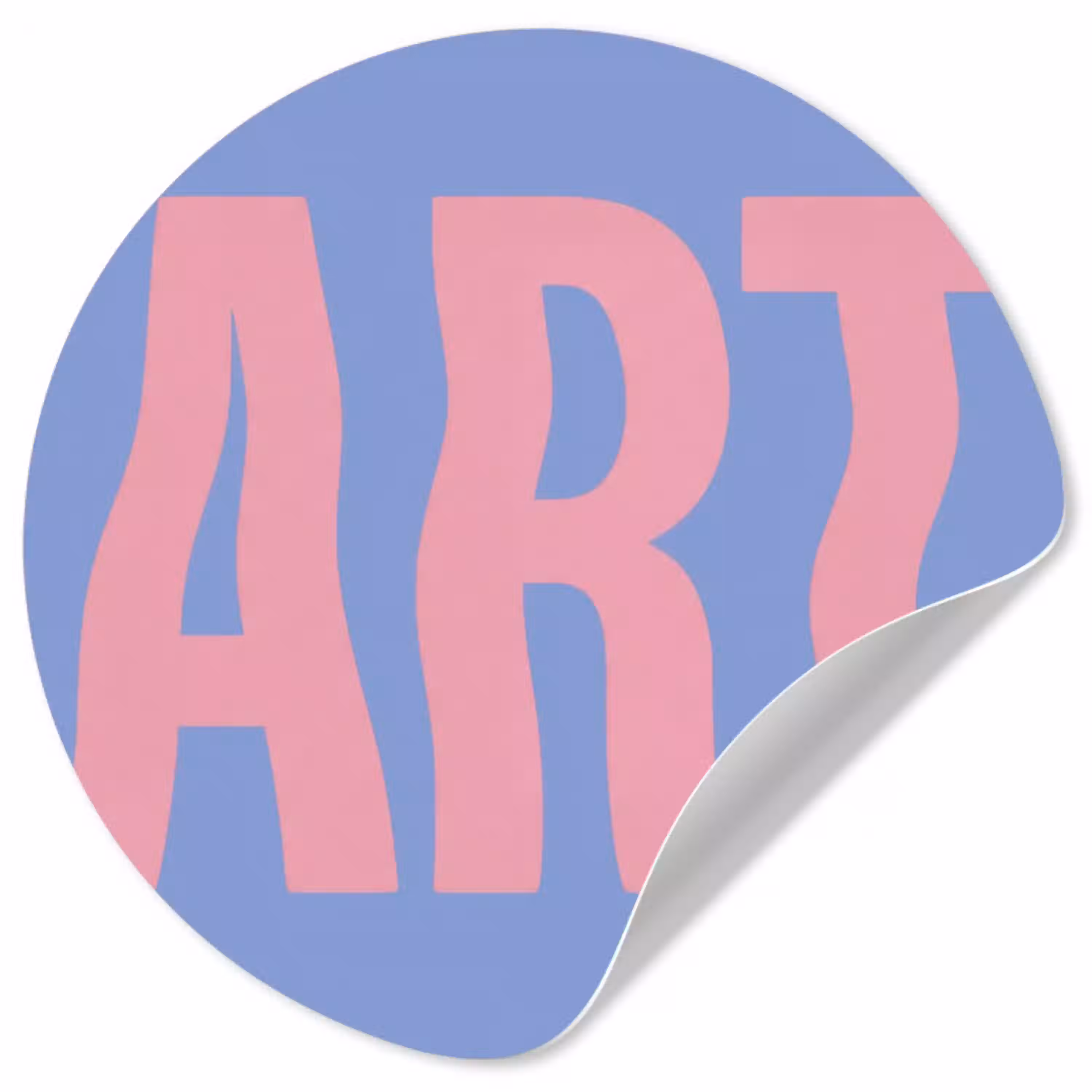 Art - Roze - Blauw Wandcirkel behangsticker klein -3d