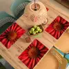 Close up - Bloem- Rood Placemat vinyl groot -zzsfeer5_Kitchenyeah-website