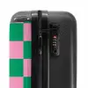 Squares - Groen/roze NBS - Handbagage koffer - Kinderen Unisex middel -slot