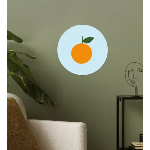Fruit - Sinaasappel - Oranje Wandcirkel behangsticker klein -sfeer2