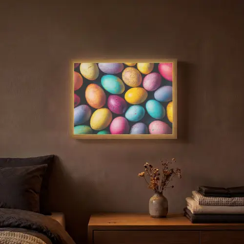 Kleurrijk - Paaseitjes - Spetters Light Box met batterij (Wandlamp) middel -sfeer4