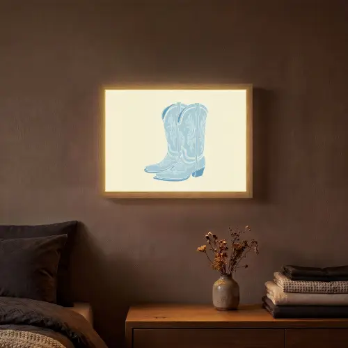 Illustratie - Cowboylaarzen - Patroon Light Box met batterij (Wandlamp) middel -sfeer4