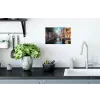 Stad - Gracht - Zon - Fietsen Muursticker klein -keuken