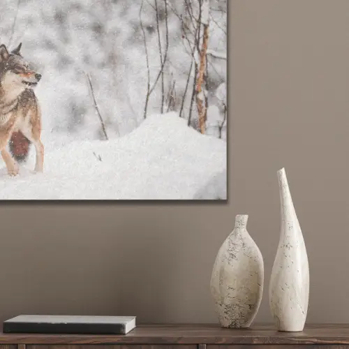 Wolf - Winter - Sneeuw - Natuur - Dieren PET vilt klein -sfeer6_closeup
