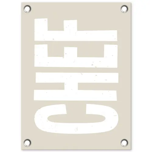 Wit - Chef - Decoratie - Japandi tuinposter los doek klein -3d