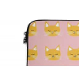 Katten - Patroon - Roze laptophoes neopreen klein 279 -detail