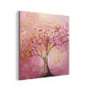 Boom - Roze - Goud - Modern aluminium wit klein -3d