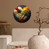 Specerijen - Mix - Hartvorm - Zwart Wandcirkel behangsticker klein -sfeer1