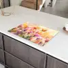 Vlinders - Oranje - Bloemen Inductie beschermer vinyl 3mm klein -sfeer8