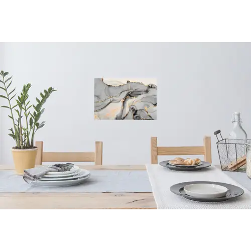 Marmer - Goud - Grijs Muursticker klein -eettafel