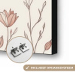 Patroon - Klassiek - Roze Textielframe zwart klein 947 -USP_ophangsysteemNL