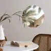 Gebouw - Palmbomen - Beige - Zon Wandcirkel behangsticker klein -sfeer3