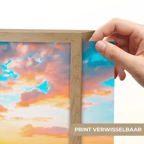 Palm - Zonsondergang - Horizon - Strand - Zee - Tropisch Light Box met batterij (Wandlamp) middel -USP_websiteprintNL
