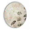 Bloemen - Japandi - Wabi sabi Akoestische PET Vilt - Rond klein -3d