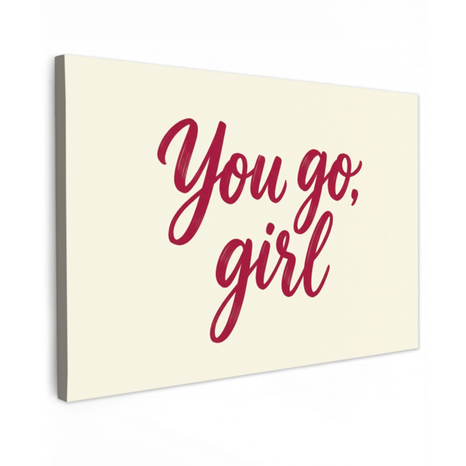 you go girl - Rood - Wit canvas 2cm klein -z3d