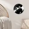 Vrouw - Wijn - Chic Wandcirkel kunststof plaat 5mm dik klein -sfeer5