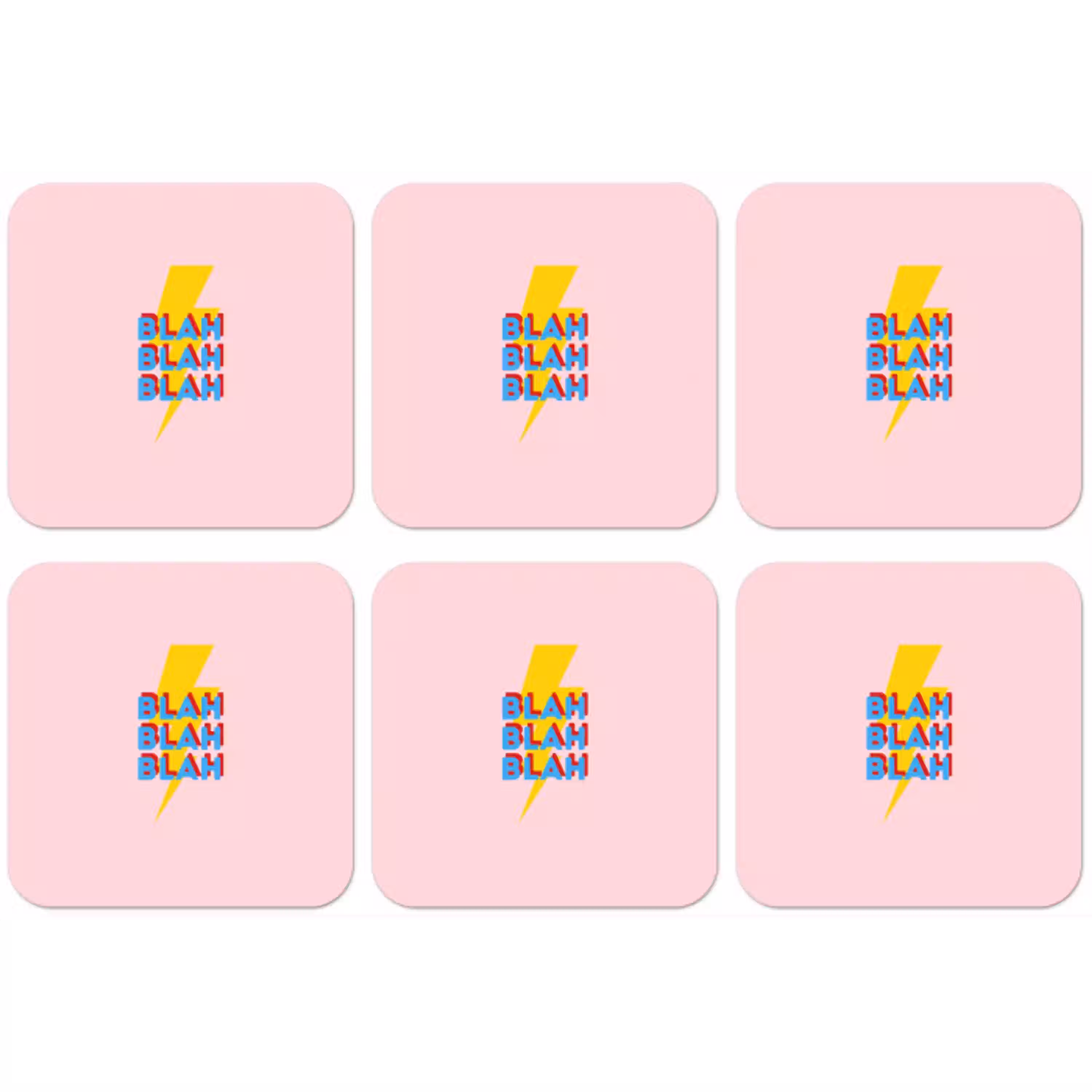 Blah - Bliksem - Roze onderzetter kurk middel -zkaufland3dotto