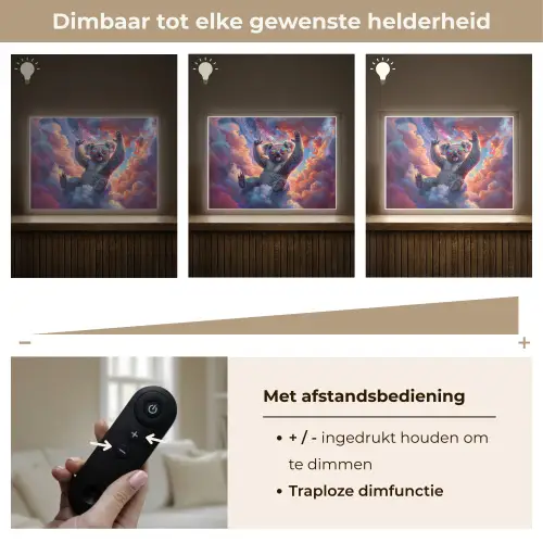 Koala - Dier - Zonnebril - Wolken Light Box met batterij (Wandlamp kind) middel -USP_dimbaarNL
