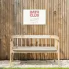 Retro - Bad - Roze Tuinposter op houten frame 2 cm dik klein -sfeer4
