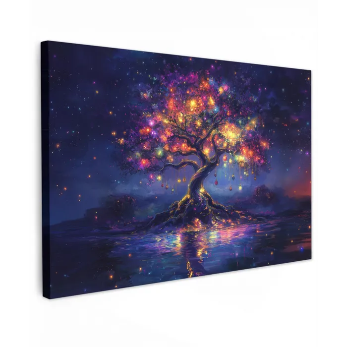Kosmisch - lichtboom - Kerst - Kleurrijk canvas 2cm klein -z3d