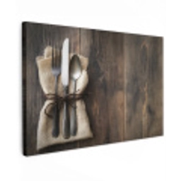 Bestek - Strikje - Zilver Tuinposter op houten frame 2 cm dik klein -3d