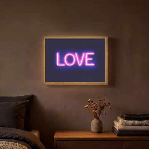 Neon - Love - Valentijn Light Box met batterij (Wandlamp) middel -sfeer4