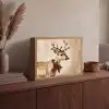 Gewei - Kerst - Rendier - Rood Light Box met batterij (Wandlamp) middel -sfeer2