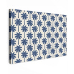 Symmetrisch - Palm - Blauw Tuinposter op houten frame 2 cm dik klein 845 -3d